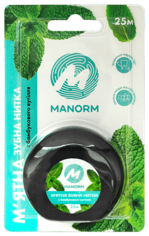 5011803766_myatna-zubna-nitka М'ятна зубна нитка з бамбуковим вугіллям Manorm 25м