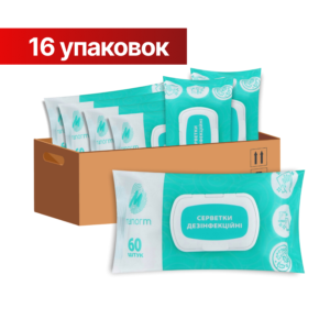 Набір вологих дезінфекційних серветок Manorm (16 упаковок по 60 шт)
