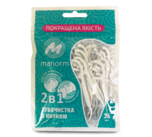 6810766674_zubochistka-z-osvizhayuchoyu Зубочистка з освіжаючою ниткою Manorm 36шт