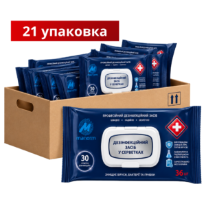 7728514717_aktsijnij-nabir-dezinfektsijnih Акційний набір дезінфекційних серветок НОР-експрес ТМ «Манорм» (21 упаковка по 36 шт)